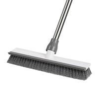 Mitclear 2 en 1 Balai Brosse Sol, Long Manche 128cm, Intérieur & Extérieur | Brosse Sols Nettoyage avec Poils et Raclette pour Terrasse, Carreaux, Cuisine, Salle de Bain, Patio, Garage, Carrelage