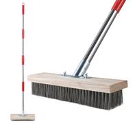 Mitclear Balai Brosse Métallique d'extérieur, Manche Télescopique 145cm | Brosse Robuste pour Enlever Les Mauvaises Herbes, Mousse et Taches Tenaces, Balai Métal pour Patio, Sol,Terrasse et Jardin