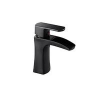 Mitigeur Antique Allemagne Vintage Simple Évier Cascade Robinet Laiton Pulvérisation Sit Mat Noir Eau Chaude Et Froide Lavabo Cuisson Peinture Rétro Mitigeur Mitigeur (Court)