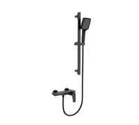 Mitigeur Baignoire Cascade Mural avec Douchette Mitigeur Bain Douche Mural Entraxe 150 Robinet Salle Bain 2 Trous,Noir