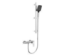 Mitigeur Baignoire Cascade Mural avec Douchette Mitigeur Bain Douche Mural Entraxe 150 Robinet Salle Bain 2 Trous,Chromé