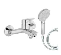 Mitigeur baignoire JACOB DELAFON Aimé + pommeau de douche Metro + flexible de douche lisse