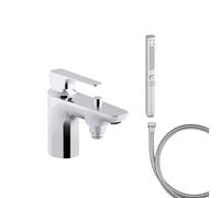 Mitigeur baignoire JACOB DELAFON Aleo+ + pommeau de douche Shift+ carré + flexible de douche métal