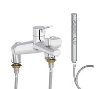 Mitigeur baignoire JACOB DELAFON Eo + pommeau de douche Shift+ rond + flexible de douche métal + colonnettes Idro'Flex
