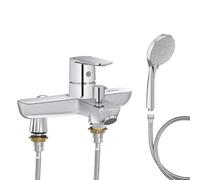 Mitigeur baignoire JACOB DELAFON July+ + pommeau de douche Awaken + flexible de douche métal + colonnettes Idro'Flex