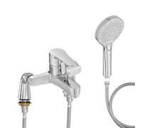 Mitigeur baignoire JACOB DELAFON July + pommeau de douche Metro + flexible de douche métal + colonnettes Idro'Flex