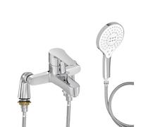 Mitigeur baignoire JACOB DELAFON July + pommeau de douche Metro signature + flexible de douche métal + colonnettes Idro'Flex