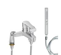Mitigeur baignoire JACOB DELAFON July + pommeau de douche Shift+ rond + flexible de douche lisse + colonnettes Idro'Flex