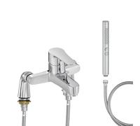 Mitigeur baignoire JACOB DELAFON July + pommeau de douche Shift+ rond + flexible de douche métal + colonnettes Idro'Flex
