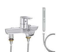 Mitigeur baignoire JACOB DELAFON July+ + pommeau de douche Shift+ rond + flexible de douche métal + colonnettes Idro'Flex