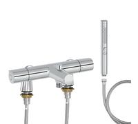 Mitigeur baignoire JACOB DELAFON Simone + pommeau de douche Shift+ rond + flexible de douche métal + colonnettes Idro'Flex