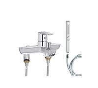 Mitigeur baignoire July+ Chromé Laiton avec douchette Shift+ carré et colonnettes Idro'Flex