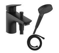 Mitigeur baignoire mécanique Logis C2 + pack pommeau Vernis Blend 2 jets EcoSmart + flexible Isiflex 160 cm noir mat