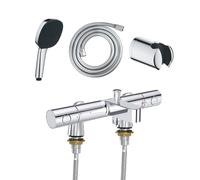 Mitigeur baignoire thermostatique GROHE Precision Get avec colonnettes Idro'Flex + Douchette 2 jets Comfort + Flexible + Support