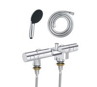 Mitigeur baignoire thermostatique GROHE Precision Get avec colonnettes Idro'Flex + Douchette 2 jets Start + Flexible