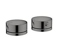 Robinetterie de baignoire 2 trous AXOR hansgrohe One 48470330 avec thermostat, chrome noir poli