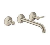 Robinet de baignoire mural encastré AXOR One, 3 trous, avec leviers, finition nickel brossé