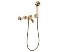 Axor One - Mélangeur de baignoire 4 trous encastré, avec accessoires, EcoSmart, bronze brossé 48443140