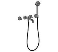 Hansgrohe Mitigeur bain/douche 3 trous AXOR One 48444340 encastré saillie 220 mm chrome noir brossé