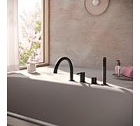 Mitigeur bain-douche 4 trous Herzbach DEEP BLACK 18.022025.1.12 avec bec noir mat