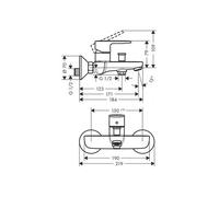 Mitigeur bain douche - cartouche à 2 vitesses - chromé - Vernis Blend HANSGROHE