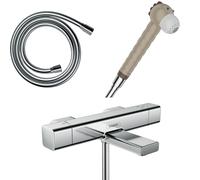 Mitigeur bain douche Ecostat E HANSGROHE + pommeau Jocolino lion + flexible Isiflex 160 cm