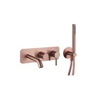 Mitigeur bain douche mécanique mural + douchette 1 jet + corps encastré Ortence bronze cuivre