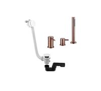 Mitigeur bain douche mécanique sur table Ortence bronze cuivré + Vidage remplissage trop plein et bonde clic-clac siphon 90cm PAINI blanc mat