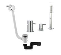 Mitigeur bain douche mécanique sur table PAINI Cox chromé + Vidage remplissage trop plein et bonde clic-clac siphon 90cm PAINI chromé