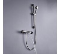 Mitigeur Bain Douche Mural Entraxe 150 avec Douche a Main Robinet Cascade avec Barre de Douche Relevable,Gris Pistolet