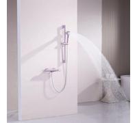 Mitigeur Bain Douche Mural Entraxe 150 avec Douche a Main Robinet Cascade avec Barre de Douche Relevable,Violet
