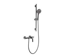 Mitigeur Bain Douche Mural Entraxe 150 Robinet Baignoire Cascade Monocommande Robinet Salle Bain 2 Trous,Gris Pistolet