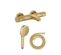 Mitigeur bain douche thermostatique GROHE Precision Feel + Douchette Vitalio Joy+ 120 + Flexible 175 cm Cool Sunrise