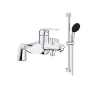 Mitigeur bain mécanique GROHE Bauloop avec ensemble de douche GROHE Vitalio Start avec colonnettes