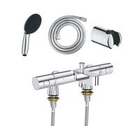 Mitigeur bain thermostatique GROHE Grohtherm 800 Cosmopolitan avec colonnettes Idro'Flex + Douchette Start + Flexible + Support