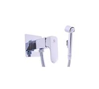 Mitigeur bidet à support fixe avec douchette YUKON en laiton chromé-Douchette plastique chromée---Douchette plastique chromée
