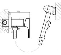 Mitigeur bidet à support fixe avec douchette YUKON en laiton noir
