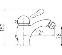 Mitigeur bidet LABE avec siphon en laiton doré