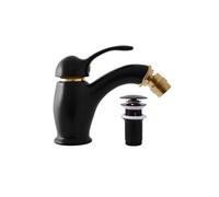 Mitigeur bidet LABE avec siphon en laiton doré noir mat