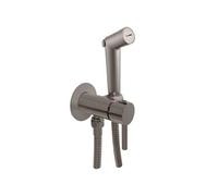 Mitigeur bidet ou WC encastrable SEINA avec douchette en laiton métal gris brossé