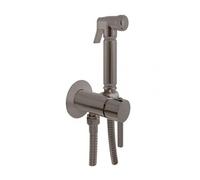 Mitigeur bidet ou WC encastrable SEINA avec douchette en laiton métal gris brossé