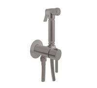 Mitigeur bidet ou WC encastrable SEINA avec douchette en laiton métal gris poli
