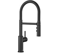 Mitigeur cuisine, bec orientable 360ø, douchette flexible, double jet, BLANCO CATRIS-S Flexo, noir mat, robinet cartouche céramique