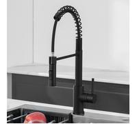 Mitigeur cuisine - CECIPA MAX - Rotatif 360° - Noir inox - Bec pivotant - Pulvérisateur 2 modes