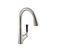 JACOB DELAFON Robinet de cuisine sans contact, douche anticalcaire amovible avec 2 jets et bec rotatif à 360°, économie d'eau, poignée personnalisable (3 couleurs) Couleur chrome Malleco E77748-CP