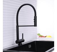 Mitigeur Cuisine Rabattable Noir Robinet de Cuisine avec Douchette Flexible avec 2 Jets Modes