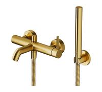 Mitigeur de baignoire, avec garniture de douche, doré brossé, Y1231Glby