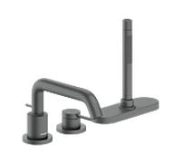 Mitigeur de bain monocommande 3 trous Hansgrohe Tecturis S 73447340, saillie 194 mm, chrome noir brossé