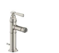 Mitigeur de bidet AXOR Montreux à levier unique de la taille d'une main, avec poignée à levier et vide-poche, 16526800, Couleur: Acier inoxydable Optic