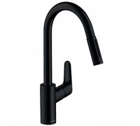 Mitigeur de cuisine avec douchette extractible 2 jets - noir mat - Focus M41 HANSGROHE